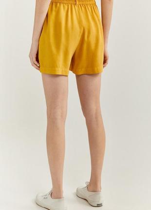 Шорти трендові, стильні жіночі шорти, жовті шорти, желтые легкие шортики, стильные летние шорты.4 фото