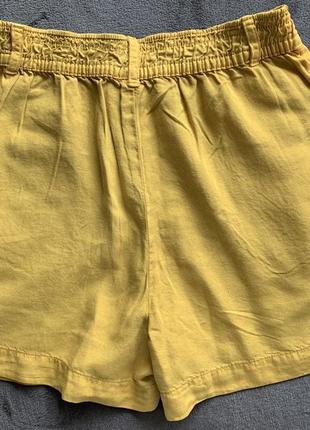 Шорти трендові, стильні жіночі шорти, жовті шорти, желтые легкие шортики, стильные летние шорты.6 фото