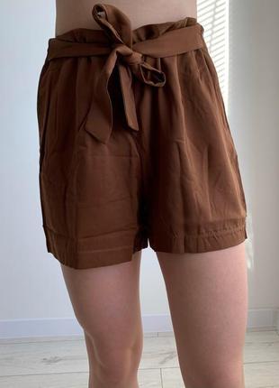 Шорти коричневі, трендові шорти жіночі, женские стильные шорты, casual.1 фото