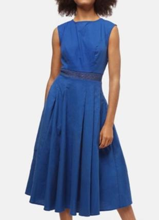 Винтажное платье , ретро платье синего цвета .