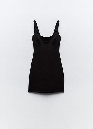 Стильное короткое платье платья-мини с открытой спиной zara зара