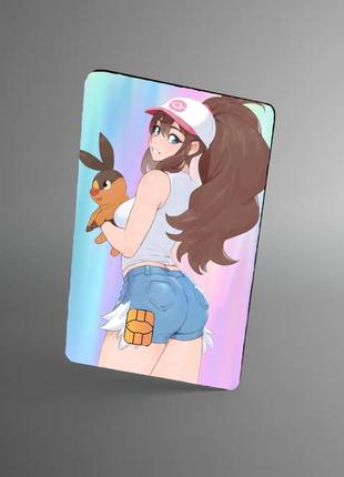 Голографічна наклейка на банківську картку hilda (pokemon) голографический стікер на банковскую карту аніме пакемони