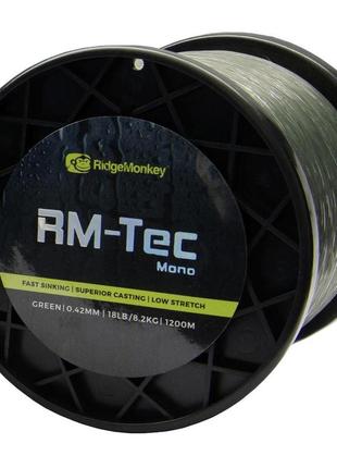 Волосінь ridgemonkey rm-tec mono 1200m 0.35mm 12lb/5.4kg green