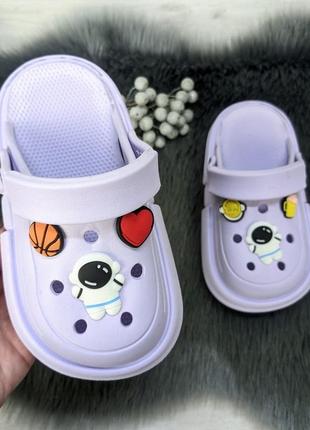 Крокси сабо дитячі для дівчинки бузкові прогрес 5378