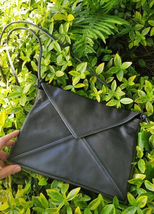 Кожаная сумочка конверт кросс боди клатч косметичка чехол серая