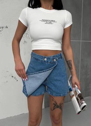 Жіночі джинсові  шорти спідниця1 фото