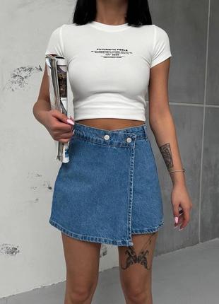 Жіночі джинсові  шорти спідниця2 фото