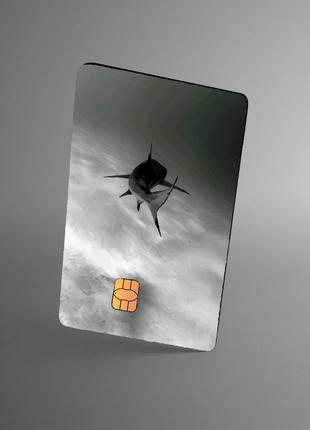 Голографічна наклейка на банківську картку shark голографический стікер на банковскую карту