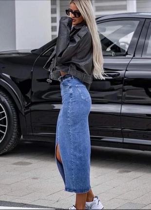 Жіноча джинсова спідниця3 фото