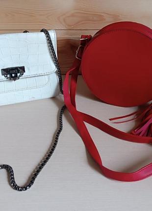 Цена за обе.женская сумка,красная сумочка,маленькая сумочка через плечо,женская сумочка,белая сумочка.