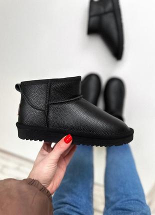 Нові чорні шкіряні уггі ботинки черевики5 фото