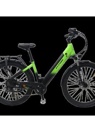 Titan електровелосипед e-titan volt 27.5" 17" чорний-зелений