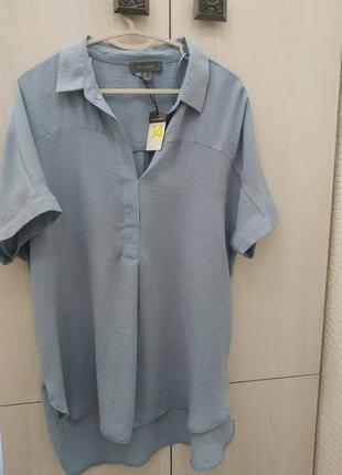Розкішна блакитно волошкова блузка1 фото