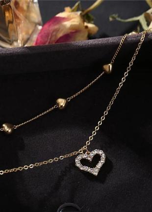 Ланцюжок підвіска багатошарове цепочка сердечко
