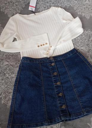 Комплект стильный sinsay 36p s юбка и блузка1 фото