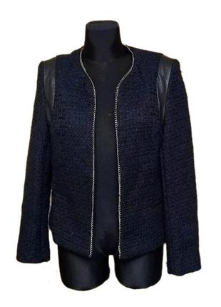 Брендовый твидовый пиджак блейзер с карманами soon этикетка