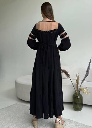 Невероятное муслиновое платье с сеточкой8 фото