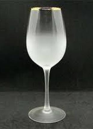 Бокал для вина "голд рим" белый полупрозрачный 375 мл4 фото