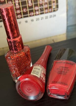 Красные лаки для ногтей bourjois 1 seconde, wet n wild, luodanqi7 фото