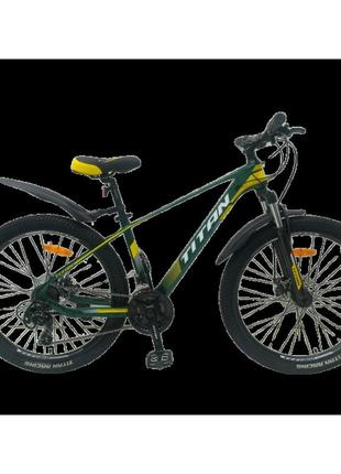 Titan велосипед titan shadow 2024 26" 15.5" зелений-жовтий