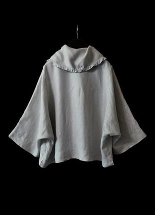 Куртка блузка oska лляна літня куртка жакет блуза льон дизайнерський лляний піджак лляна сорочка вітровка з льону3 фото