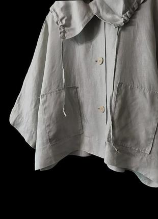 Куртка блузка oska лляна літня куртка жакет блуза льон дизайнерський лляний піджак лляна сорочка вітровка з льону9 фото
