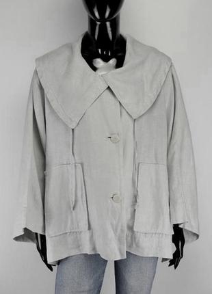 Куртка блузка oska лляна літня куртка жакет блуза льон дизайнерський лляний піджак лляна сорочка вітровка з льону10 фото