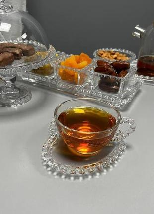 Чашка с блюдцем «прозрачное серце» чай 200 мл9 фото
