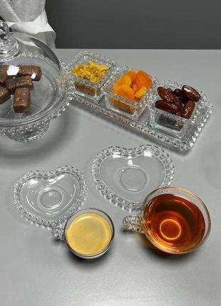 Чашка с блюдцем «прозрачное серце» чай 200 мл8 фото