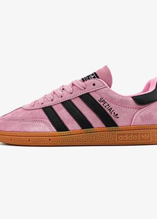 Женские кроссовки adidas handball spezial core black clear pink gum