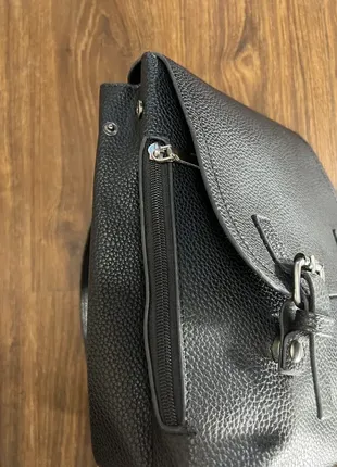 Рюкзак-сумка кожаный черный2 фото