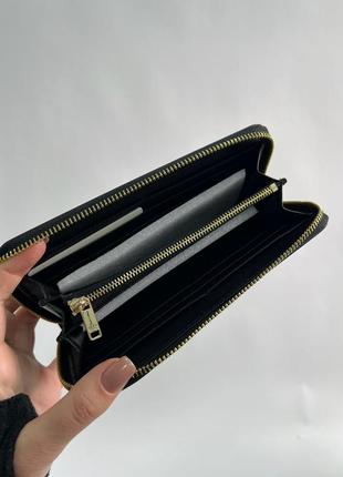 Гаманець celine large zipped wallet cuir triomphe in smooth calfskin black10 фото