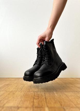 Нові шкіряні чорні демісезонні черевики ботинки4 фото