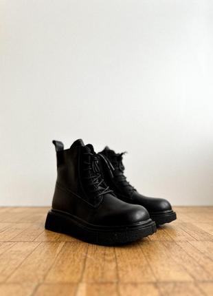 Нові шкіряні чорні демісезонні черевики ботинки5 фото