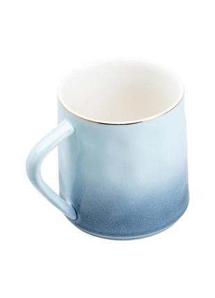 Чашка керамічна 400 мл для чаю чи кави синя2 фото