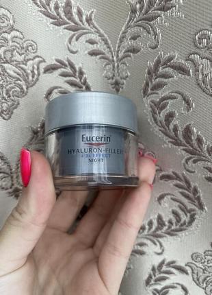 Нічний крем проти старіння шкіри eucerin hyaluron-filler + 3x effect mini, 20 мл