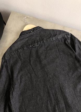 Мужская джинсовая рубашка крой оверсайз5 фото