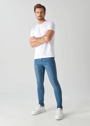 Чоловічі брендові джинси скінні з високою талією zara, 31 розмір.