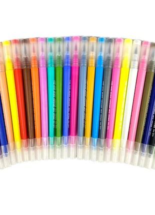 Набор маркеров с кистью brush markers pens 31 цветов, двусторонние маркеры + альбом для скетчинга в формате а52 фото