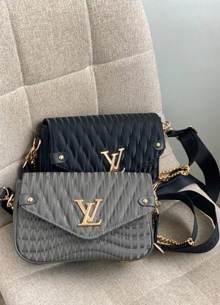 Жіночі брендові сумки lv mini grey black