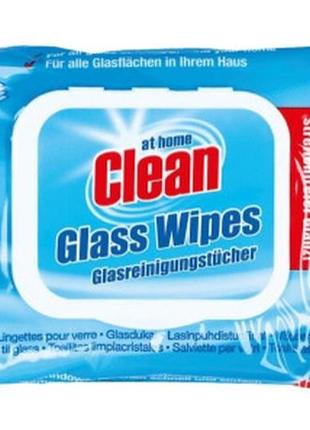 Вологі серветки для миття скла at home clean glass wipes 40шт.