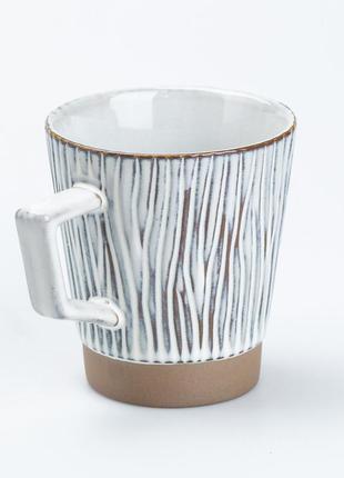 Чашка керамическая для чая и кофе 300 мл в стиле ретро коричневая2 фото