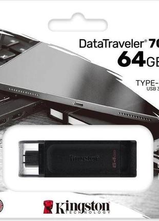 Флешпам'ять usb kingston datatraveler 70 64 gb usb type-c (dt70/64gb), flash пам'ять