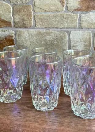 Набір склянок для напоїв «райдужний смарагд» 340 мл 6 шт.