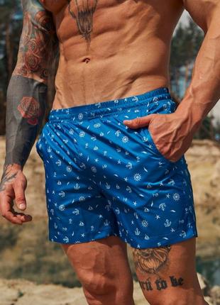 Чоловічі пляжні шорти для плавання з принтом1 фото