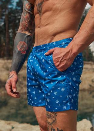 Чоловічі пляжні шорти для плавання з принтом2 фото