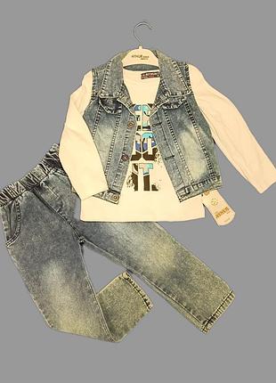 Джинсовый костюм тройка для мальчика
