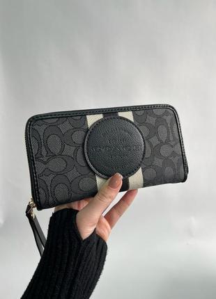 Гаманець coach dempsey large wallet in signature jacquard black