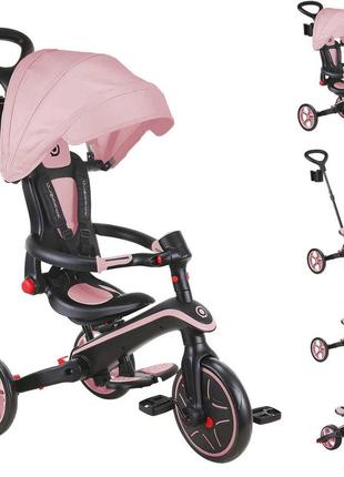 Складаний дитячий велосипед 4 в 1 globber explorer trike foldable deep pastel pink