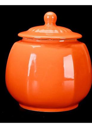 Чайница колотый камень оранжевая 700мл , чайница для хранения чая2 фото